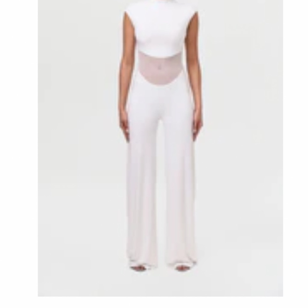 Naked Wardrobe Chic White Jumpsuit